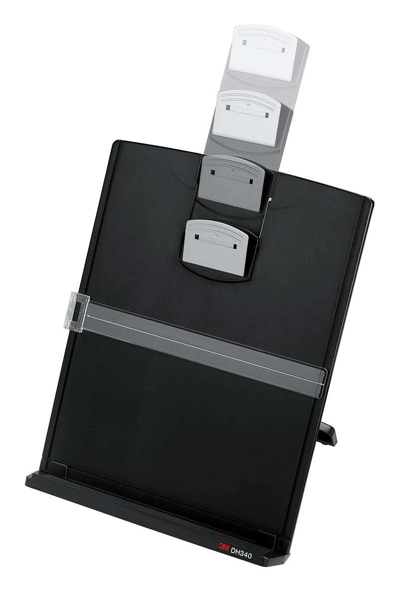 [Australia - AusPower] - 3M Desktop Document Holder Copy Holder, Adjustable Clip Holds Portrait and Landscape Documents for Easy Viewing, Bottom Ledge Has Lip to Keep up to 150 Sheets Securely in Place, Black (DH340MB) 