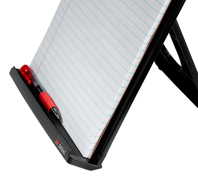 [Australia - AusPower] - 3M Desktop Document Holder Copy Holder, Adjustable Clip Holds Portrait and Landscape Documents for Easy Viewing, Bottom Ledge Has Lip to Keep up to 150 Sheets Securely in Place, Black (DH340MB) 