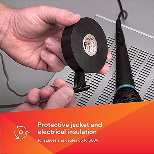 [Australia - AusPower] - Scotch Vinyl Electrical Tape Super 88, 2 in x 36 yd, Black, 1 Roll, Premium Grade, Rubber Resin Adhesive, PVC Backing, All-Season Heavy Duty Electric Tape 