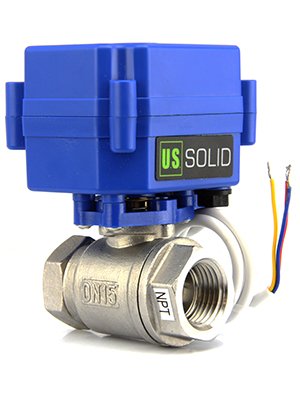 [Australia - AusPower] - Motorized Ball Valve- 1/2" Stainless Steel Electrical Ball Valve with Full Port, 9-24V AC/DC and 3 Wire Setup by U.S. Solid 0.5 Inch 