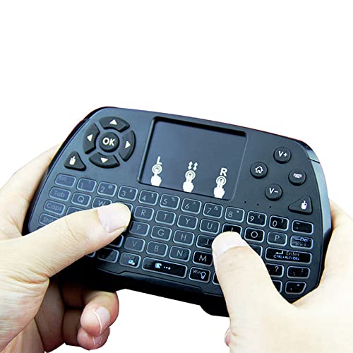 [Australia - AusPower] - Miritz 2.4GHz Wireless Mini Keyboard with Mouse Touchpad Remote Control, LED Backlit Colorful, USB Liion Battery Charging Black 