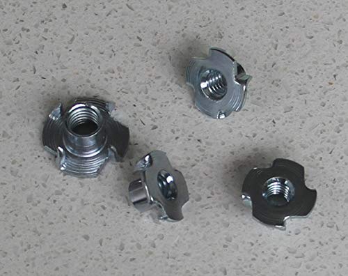 [Australia - AusPower] - IEUYO T-Nut Assortment Kit Four Pronged Zinc Plated Steel Tee Nut, Tee Blind Nut, for Rock Climbing Holds, Wood, Cabinetry, etc. 10# 1/4" 5/16" 80Pcs/3Sizes Carbon steel,10# , 1/4", 5/16" Assortment 80Pcs 