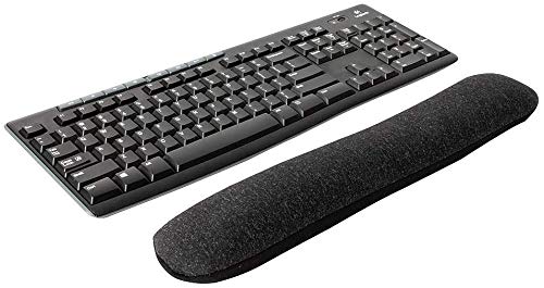[Australia - AusPower] - 1InTheOffice Beaded Keyboard Wrist Rest Pad, Black/Gray 