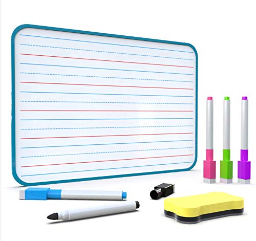 [Australia - AusPower] - Dry Erase Lapboard Double Sided, Dry Erase Board with Lines for Kids, Small Whiteboard for Home & School 