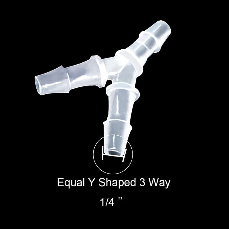 [Australia - AusPower] - ANPTGHT 1/4" Hose Barb Fitting Equal Barbed Y Shaped 3 Way plastic Tubing Joint Splicer Mender Adapter Union for Oxygen Tubing Pipe Household Fuel Gas Liquid Air (Pack of 4) 1/4 Inch 