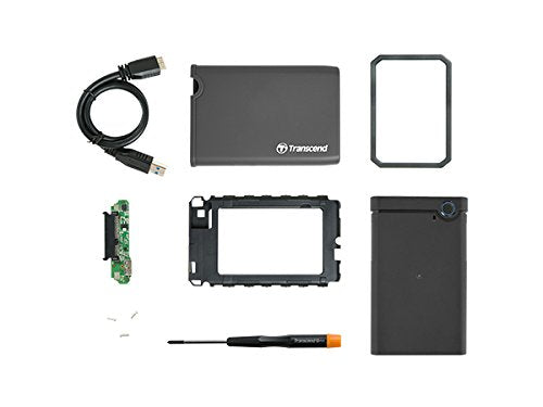 [Australia - AusPower] - Transcend StoreJet 25CK3 2.5” SATA III SSD/HDD Enclosure Kit USB 3.1 Gen 1 TS0GSJ25CK3,Grey 