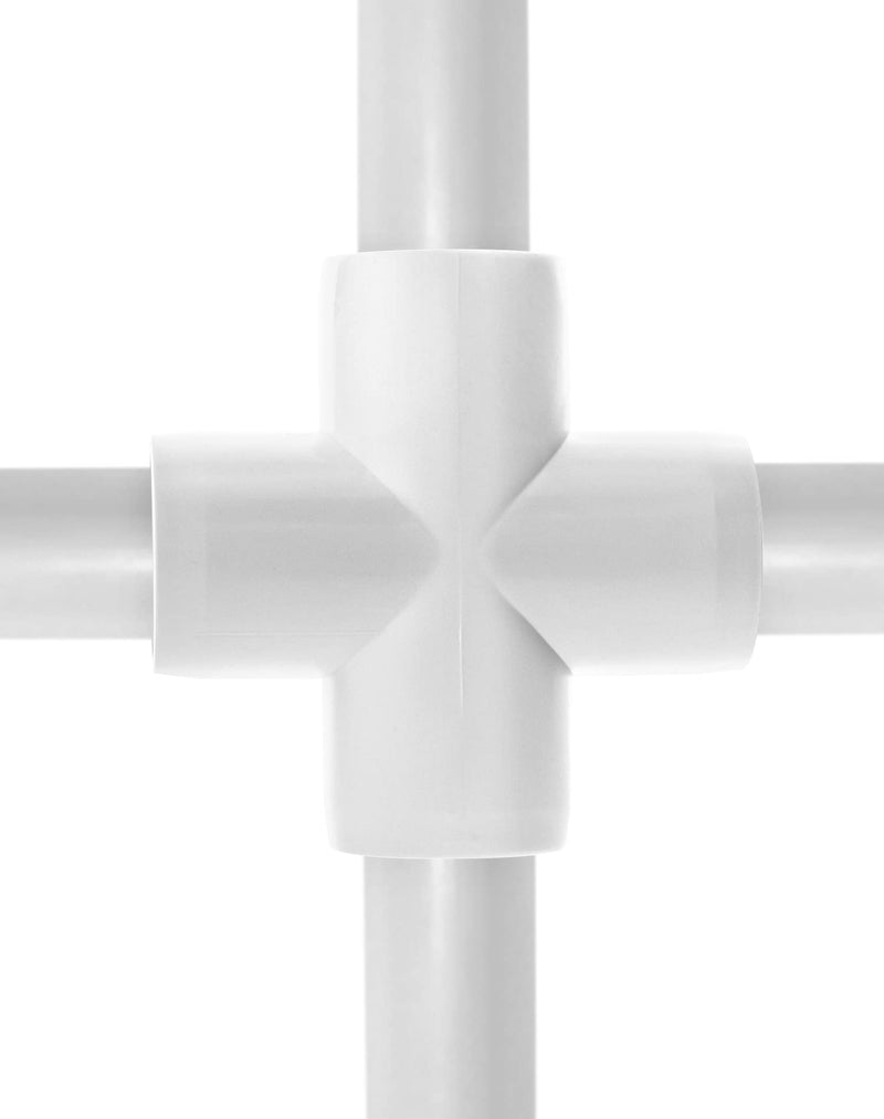 [Australia - AusPower] - QWORK 4 Way 1/2" Cross PVC Fitting, 10 Pack PVC Fitting Connector, Furniture Grade, for Building Furniture and PVC Structures, White 1/2 Inch 4 Way Cross 