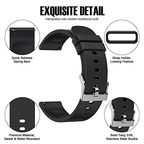 [Australia - AusPower] - zhizhi Smartwatch Band，Only for zhizhi P36 Series Smart Watch(20 MM)Replacement Bands black 