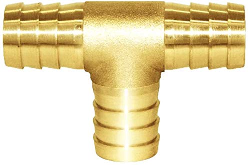 [Australia - AusPower] - YOUHO 1PCS 1 inch（25MM） Brass Hose barb Fitting 3-Way Tee Hose Fitting (1 inch brass tee connector, 1pcs,)(3pcs Included Hose clamp) 
