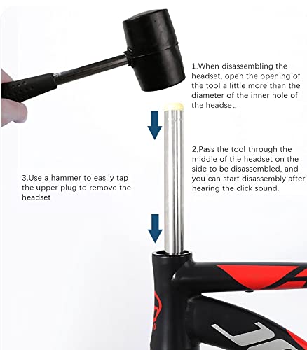 [Australia - AusPower] - WIROJ Bicycle Headset Cup Removal Tool, Bike Head Parts Remover, Mountain Bike Stainless Steel Bowl Disassembly Repair Tool for 1-1/8, 1-1/4 and 1-1/2 inch 