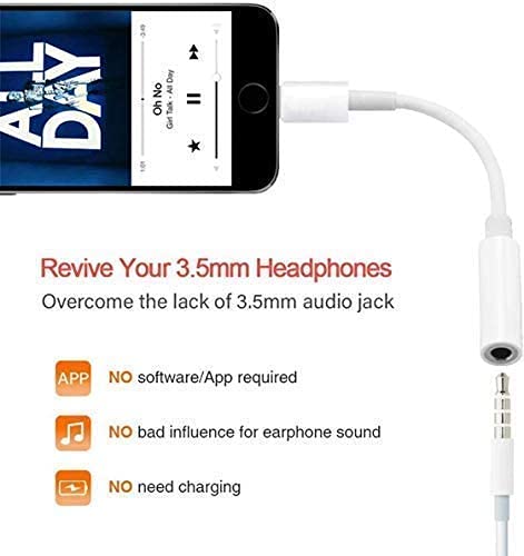 [Australia - AusPower] - iPhone 3.5mm Headphones Adapter [Apple MFi Certified] 2Pack Lightning to 3.5mm Headphones/Earbuds Jack Adapter Aux Cable Earphones/Headphone Converter for iPhone 13/12/11/XS/XR/X/8/8 Plus/7/ipad/iPod 