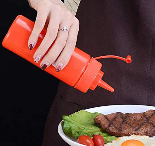 [Australia - AusPower] - WOIWO 3 PCS Food Grade PE Environmental Protection Extruding Sauce Bottle Extruding Bottle Seasoning Bottle Salad Sauce Cream Bottle With Scale 