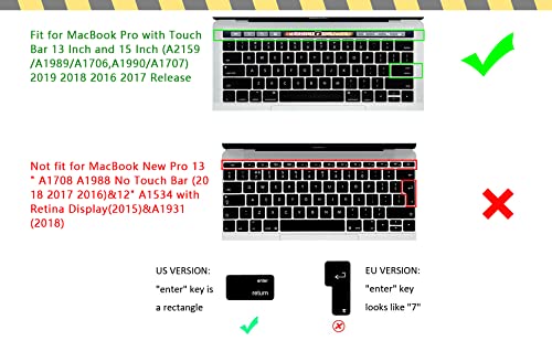 [Australia - AusPower] - HRH Propellerhead Reason Shortcuts Hotkey Silicone Keyboard Cover Skin for MacBook New Pro with Touch Bar 13 Inch and 15 Inch(A2159/A1989/A1706,A1990/A1707) 2019 2018 2016 2017 Release US Version 