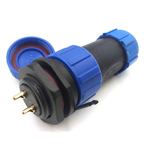 [Australia - AusPower] - SZJELEN SP21 2Pin-12Pin Panel Mount Waterproof Aviation Connector Plug and Socket IP67,LED Electrical Power Cable Wire Connector (2Pin) 