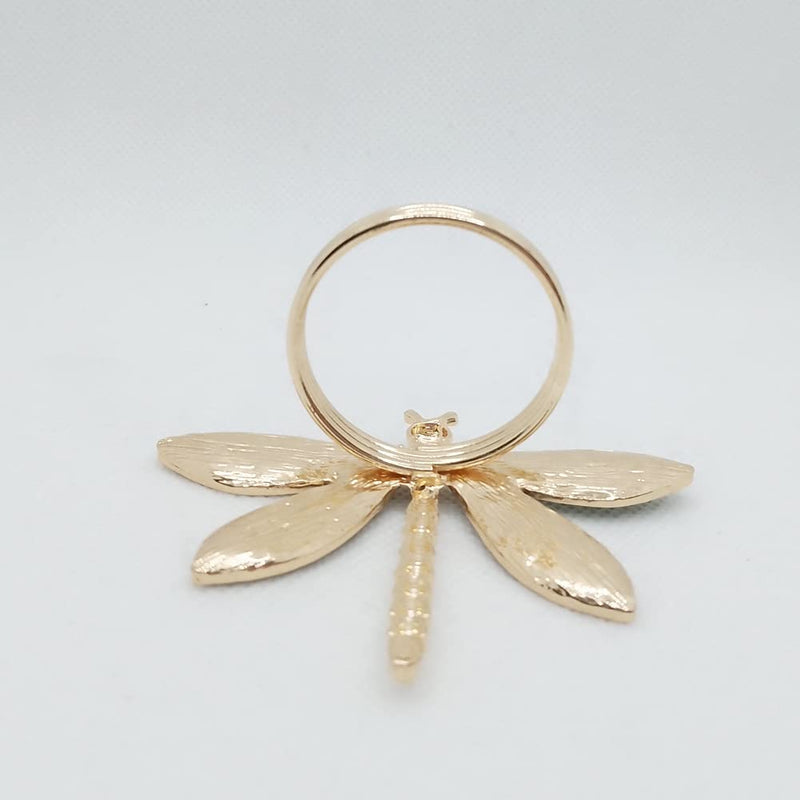 [Australia - AusPower] - CPELLESSE 6 Pack Gold Napkin Ring Dragonfly Napkin Rings Holders Insect Napkin Rings Buckle for Thanksgiving,Christmas, Family Gather, Table Decoration Rings (Green) Green 