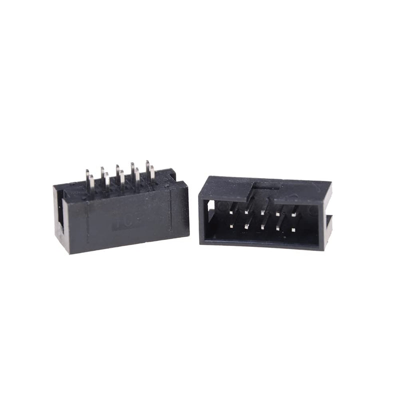 [Australia - AusPower] - Cermant 50PCS DC3 2.54mm/0.1Inch 10 Pin Straight Male Shrouded PCB IDC Socket Box Header Pitch Straight Box Header Connector Black Color (10P) 10P 