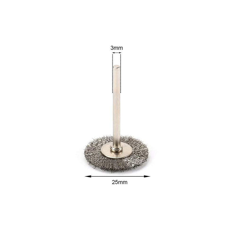 [Australia - AusPower] - JIUNENG 50Pcs 25mm Stainless Steel Wire Wheel Brush Sets T-Type with 1/8 Inch Shank Polishing Wheels Rotary Tool for Cleaning,Deburring and Surface-Finishing 50Pcs T-Type 