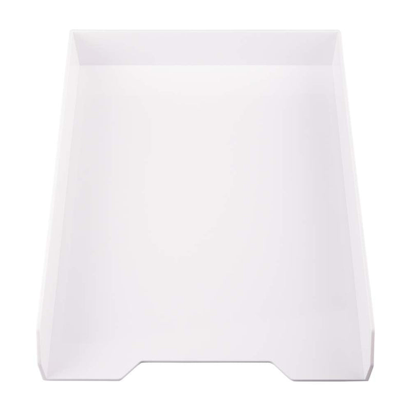 [Australia - AusPower] - JAM PAPER Stackable Paper Trays - White - Desktop Document, Letter, File Organizer Tray - Sold Individually Pack of One (1) Tray 
