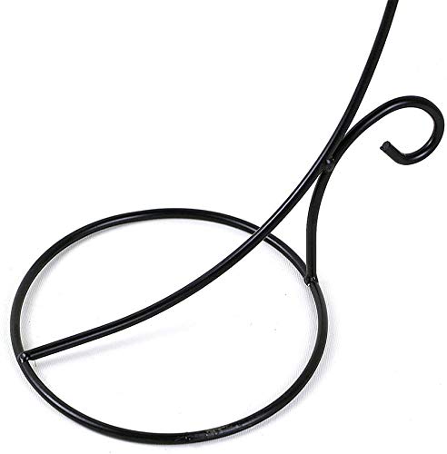 [Australia - AusPower] - Ornament Display Stand Set of 2, Black Metal Stand Holder Flower Pot Stand for Hanging Glass Globe Air Plant Terrarium Succulent and Witch Ball 