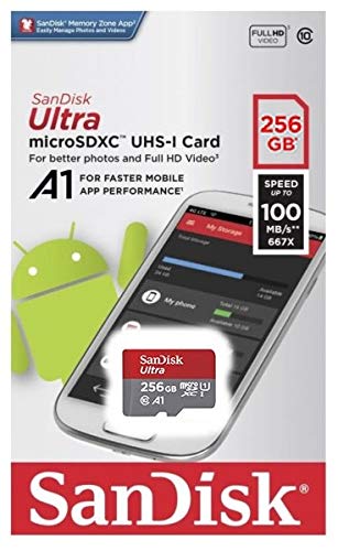 [Australia - AusPower] - SanDisk 256GB Ultra Micro SD Memory Card Class 10 Works with Garmin Series Mini, 56, 66W Dash Camera (SDSQUAR-256G-GN6MN) Bundle with (1) Everything But Stromboli SD & MicroSD Card Reader 