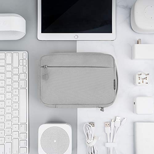 [Australia - AusPower] - pack all Electronic Organizer, Cable Organizer Bag, Cord Travel Organizer for Cables, Chargers, Phones, USB cords, SD Cards (Gray) Gray 