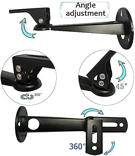 [Australia - AusPower] - Mini Projector Wall Mount, Angle Adjustable Projector Mount Length 7.87" Thread 1/4" M4 M6 Rotation 360° as Projectors CCTV DVR Cameras Camcorder Mount Black 