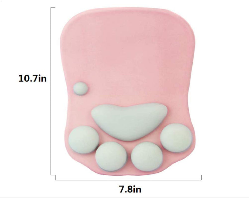 [Australia - AusPower] - WESAPPINC Cat Paw Mouse Pad with Wrist Support Cushion Soft Silicone Wrist Rests Ergonomic Cute Mousepad Design for Office Computer Mac Gaming Desk Decor (10.7x7.8x0.9'') (Pink) Pink 