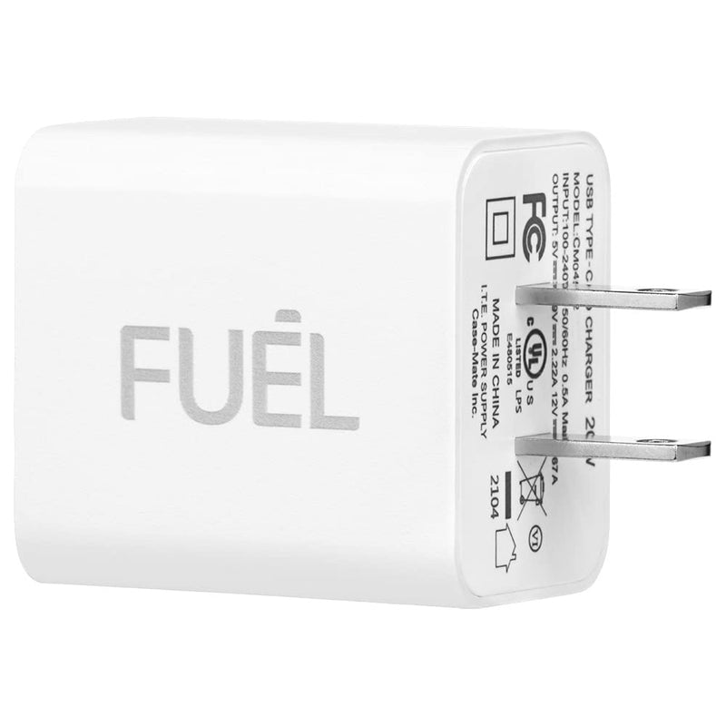 [Australia - AusPower] - Case-Mate - Fuel - 20W Fast Charger for iPhone - Galaxy - Android - iPad - Tablet - Wall Charger - USB-C - PD Power Adapter 20W USB-C 