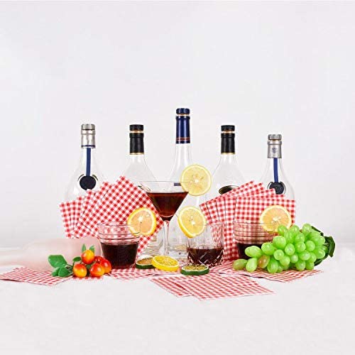 [Australia - AusPower] - Gatherfun Cocktail Napkins 3-ply 80PCS Red and White Gingham disposable Paper Napkins Beverage napkins for Restaurant Bar Picnic Birthday Party 
