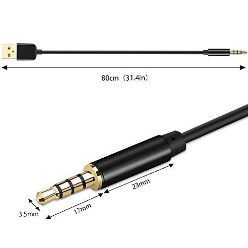 [Australia - AusPower] - AGPTEK 3.5mm Male Jack to USB Charge and Data Cable for iPod Shuffle, SYRYN Waterproof MP3 Player, Headphones, Black 