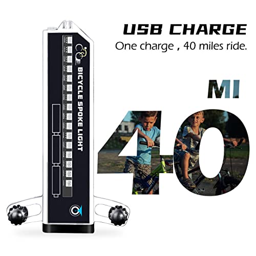 [Australia - AusPower] - PRUNUS Rechargeable LED Bike Wheel Lights.Waterproof Bicycle Spoke Lights with Rechargeable Batteries.for Safe Cycling,for Kids Girls Boys Adults Mountain Bike BMX Bike Folding Bike long*2 