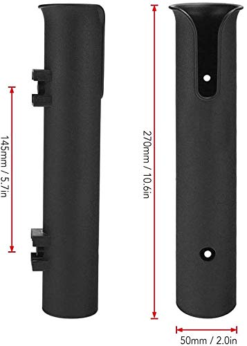 [Australia - AusPower] - ISURE MARINE Fishing Rod Holder Bracket Wall Mounted Boat Side Mount Tool Holder Tube Links with Screws 2/3/4 Pole Tube (White/Black) 2-Pole Black 