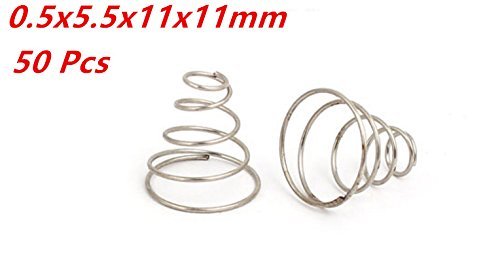 [Australia - AusPower] - XJS Metal Taper Conical Compression Spring Silver Tone 11x5.5x11mm 50 pcs 