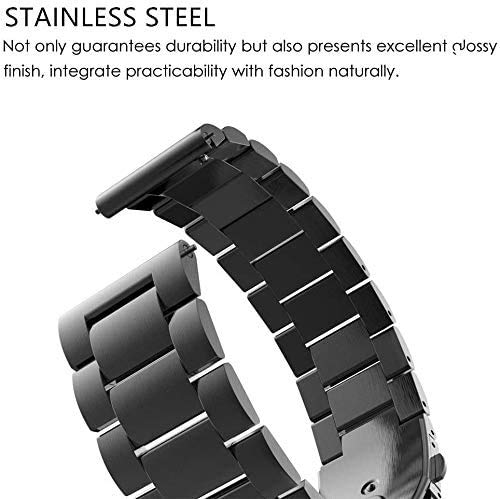 [Australia - AusPower] - Acestar Compatible Samsung Galaxy Watch Active 2 Bands 40mm/44mm , 20mm Stainless Steel Metal Band+ Mesh Strap Bracelet Replacement for Samsung Galaxy Watch Active 2 Black 