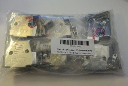 [Australia - AusPower] - Pc Accessories - 6-Pack DB25 Metal Hood with Hardware for DB 25 Male or Female Connectors, Thumb Screws 6 Sets Pack 