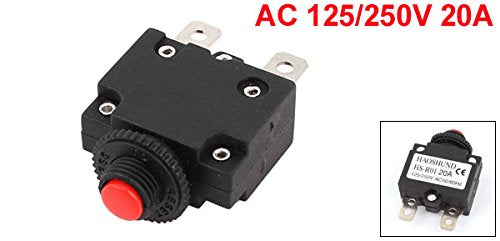 [Australia - AusPower] - uxcell AC 125/250V 20A Air Compressor Circuit Breaker Overload Protector Red Button 