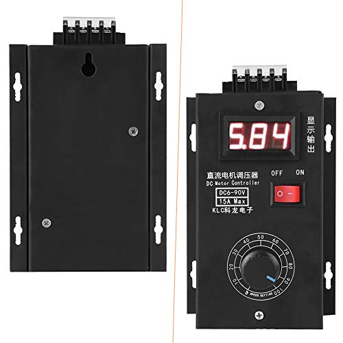 [Australia - AusPower] - Universal PWM DC 6V-90V 15A Wide Voltage Stepless Brushed Motor Speed Controller High Precision Variable PLC Voltage & Speed Regulator With Output Voltage LED Display 