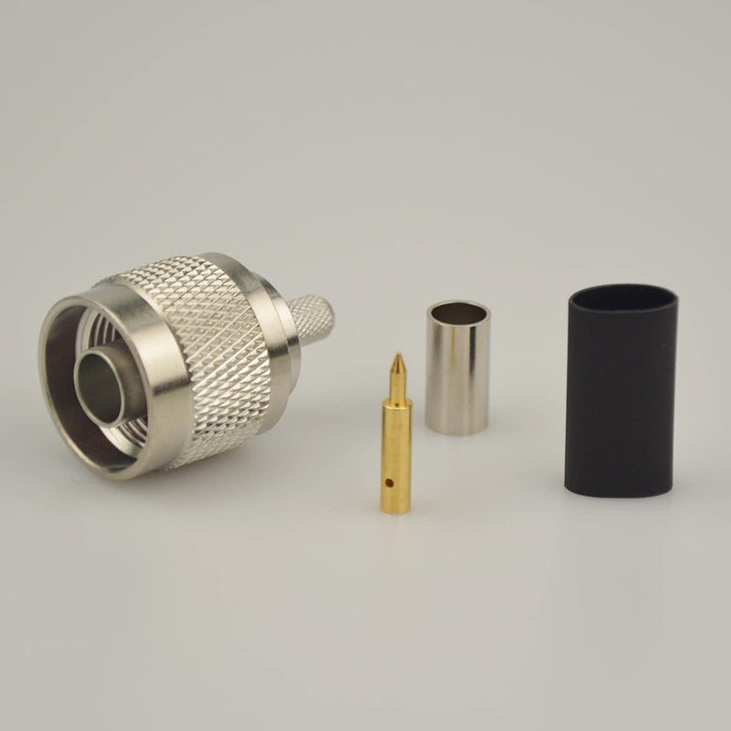 [Australia - AusPower] - N Male Crimp On Plug Connector for LMR-195 RG-58 50 Ohm Low Loss RF Coaxial Cable Pack-5 