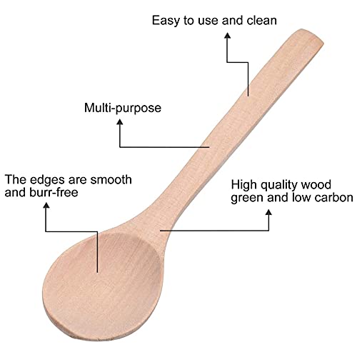 [Australia - AusPower] - Liseng 24 Pieces 6.7 Inch Wooden Spoons Condiments Salt Spoons Wooden Oval Spoons Wooden Mixing Spoons (Wood color) Wood color 