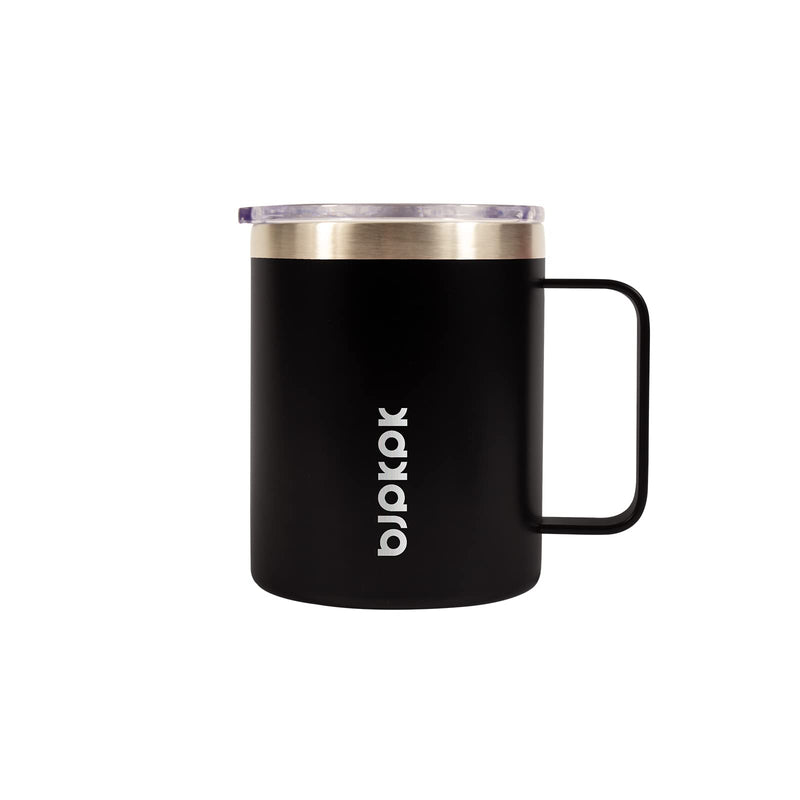 [Australia - AusPower] - BJPKPK 14oz Insulated Coffee Mug 2 Pack, Stainless Steel Camping Mug with Slider Lid, Travel Tumbler Cup, Coffee Thermos Outdoor Black 