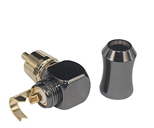 [Australia - AusPower] - KK-01-4 [4Pcs 90° Angle] Hi End RCA Male Plug Adapter Audio Phono Gold Plated Solder Connector KK-01-4 