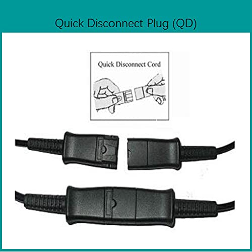 [Australia - AusPower] - Phone Headset Adapter Quick Disconnect to USB-A Cable Compatible with Plantronics or daily Headset QD, Volume & Mic Controls Connects Headset to Telephone PC Laptop 