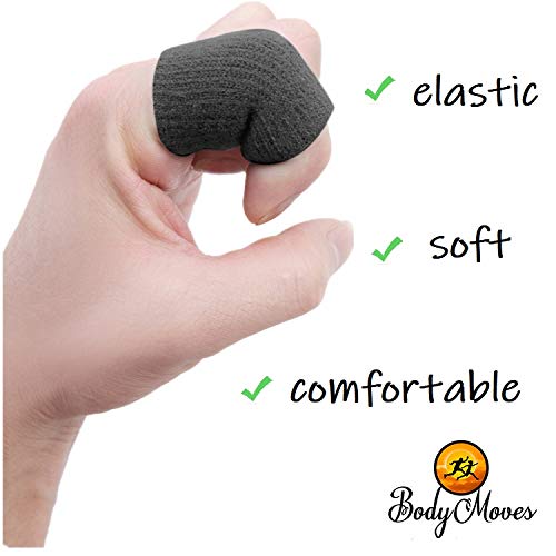 [Australia - AusPower] - BodyMoves Finger Hot and Cold Ice Pack Plus Adult Finger Brace Splint Sleeve Thumb Support Protector Cushion Pressure Safe Elastic Breathable Stabilizers (Midnight Black) Midnight Black 