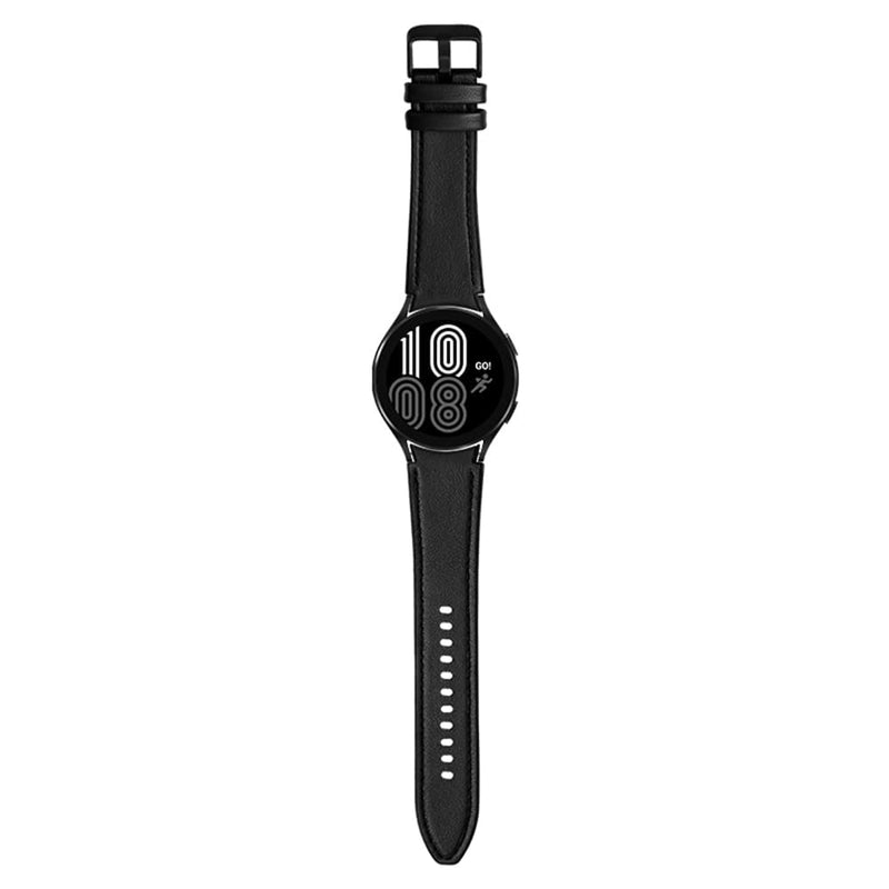 [Australia - AusPower] - PINHEN Band Compatible with Samsung Galaxy Watch 4 40mm 46mm Bracelet, 20mm Leather Hybrid Silicone Watch Band Replacement Strap for (2021) Galaxy Watch 4 40mm 44mm / Galaxy Watch4 Classic 42mm 46mm Smartwatches Black 