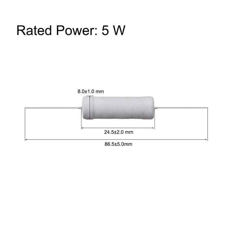 [Australia - AusPower] - uxcell 60Pcs 5W Metal Oxide Film Resistor 3.9K,4.7K,5.6K,8.2K,10K,15K,18K,20K,22K,24K,27K,30K Ohm 