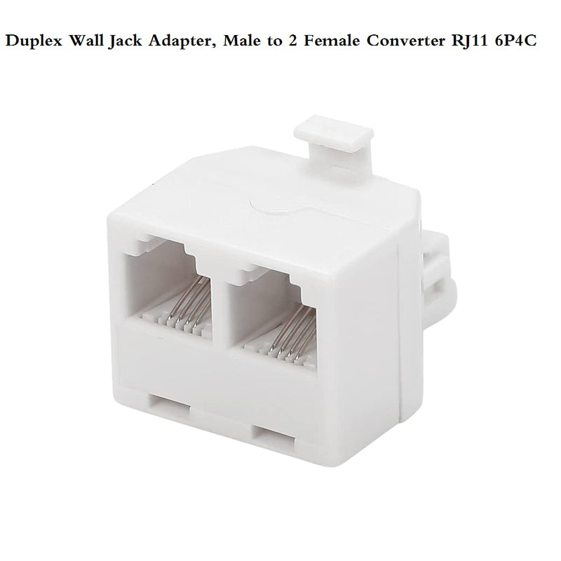 [Australia - AusPower] - Duplex Jack Phone Wall Adapter-1 to 2 Modular Wall Jack Phone Line RJ11 Converter Adapter Splitter for Home Office ADSL DSL Fax Model Cordless Phone System (2 Way Splitter(3Pack)) 2 Way Splitter(3Pack) 