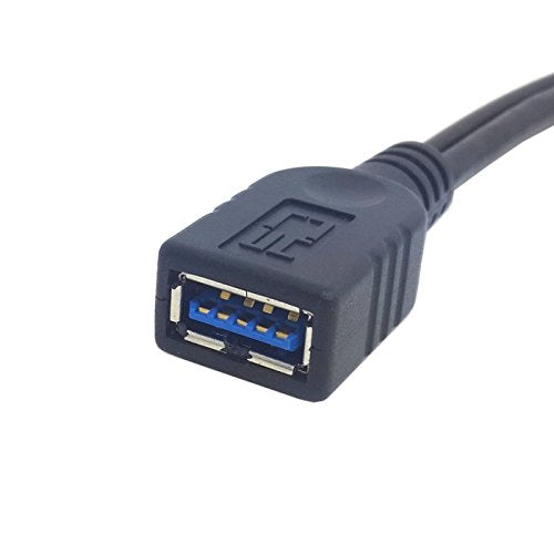 [Australia - AusPower] - CY USB 3.0 Female to Dual USB Male Extra Power Data Y Extension Cable for 2.5" Mobile Hard Disk Black Color usb3.0+2.0 M to usb3.0 F 