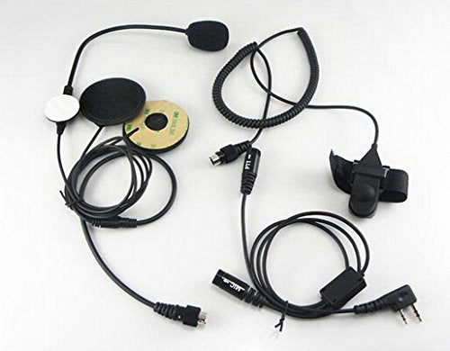 [Australia - AusPower] - 2 Pin Open/Half Face Motorcycle Bike Helmet Earpiece Headset Mic Compatible with Baofeng Radio BF-F8HP BF-F9 UV-82 UV-82HP UV-82C UV-5R UV-5R+ UV-5RA UV-5RE Kenwood Wouxun Two-Way Radio 