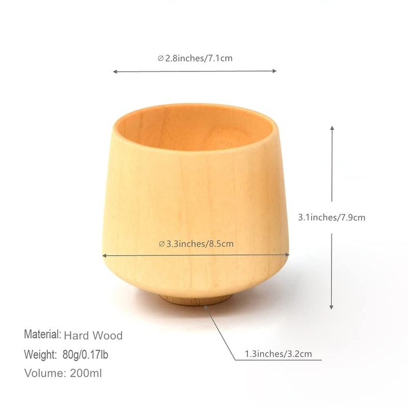 [Australia - AusPower] - Naturoom Wooden Cup, Japanese style Tea Cup, Beer, Coffee Mug, Natural Solid Wood perfect for Cold or Hot Drinks, 200ml (Natural) 