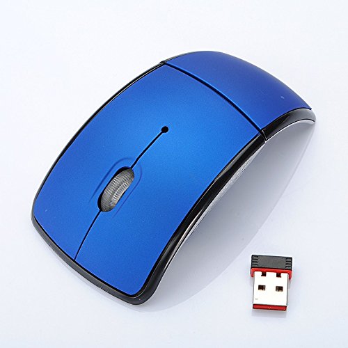 [Australia - AusPower] - Foldable Wireless Mouse 2.4GHz for The PC Computer Mouse Foldable Folding Mice USB 2.0 Receiver for PC Laptop Blue 